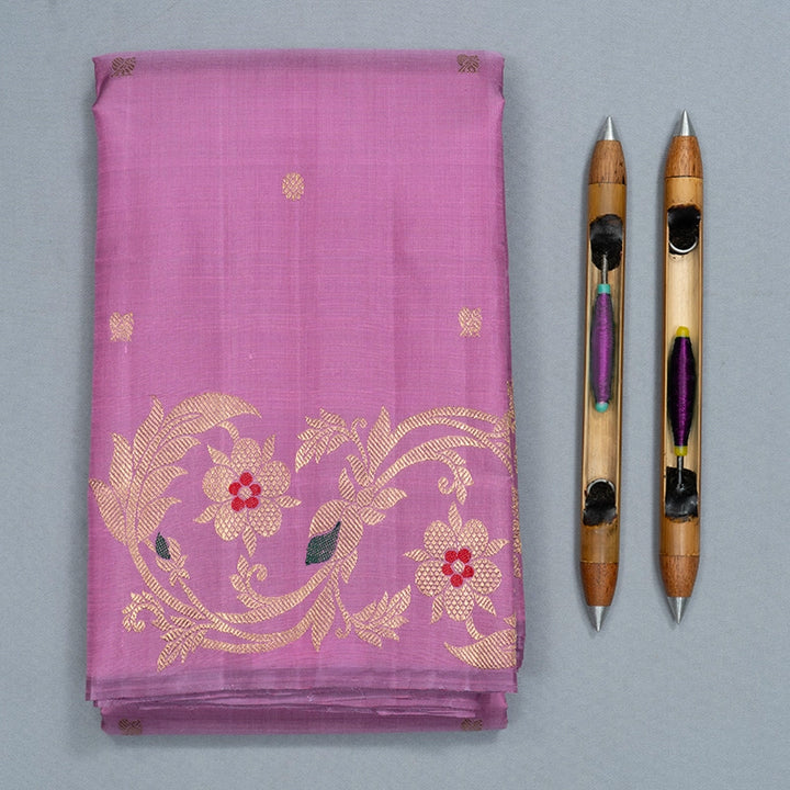 Hayagrivas Handloom Lavender-Pink Kanjivaram Silk Saree KBFL387J1-1-BF387-SBS