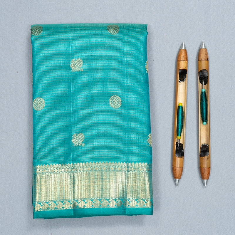 Hayagrivas Handloom Teal Green Kanjivaram Silk Saree KBFL389J1-1-BF389-SBS