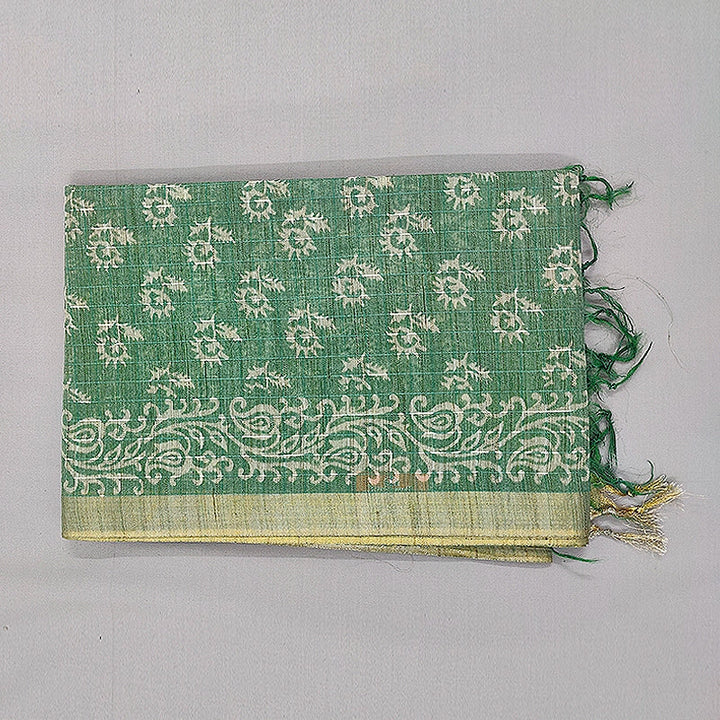 Hayagrivas Sage Green Fancy Cotton Saree KSBE144C9-3