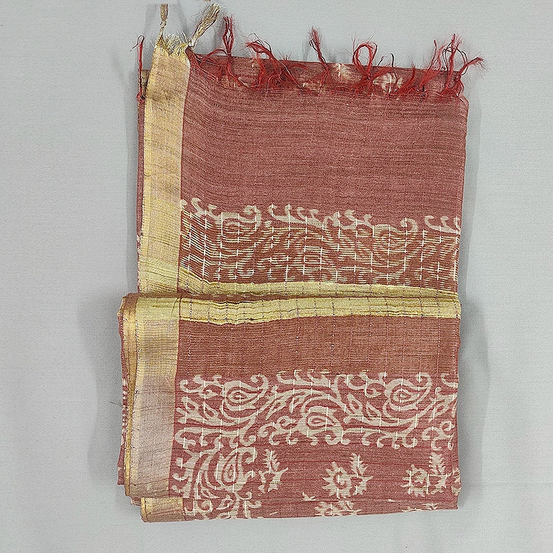 Hayagrivas Mild Red Fancy Cotton Saree KSBE144C9-4