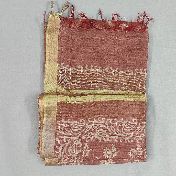 Hayagrivas Mild Red Fancy Cotton Saree KSBE144C9-4