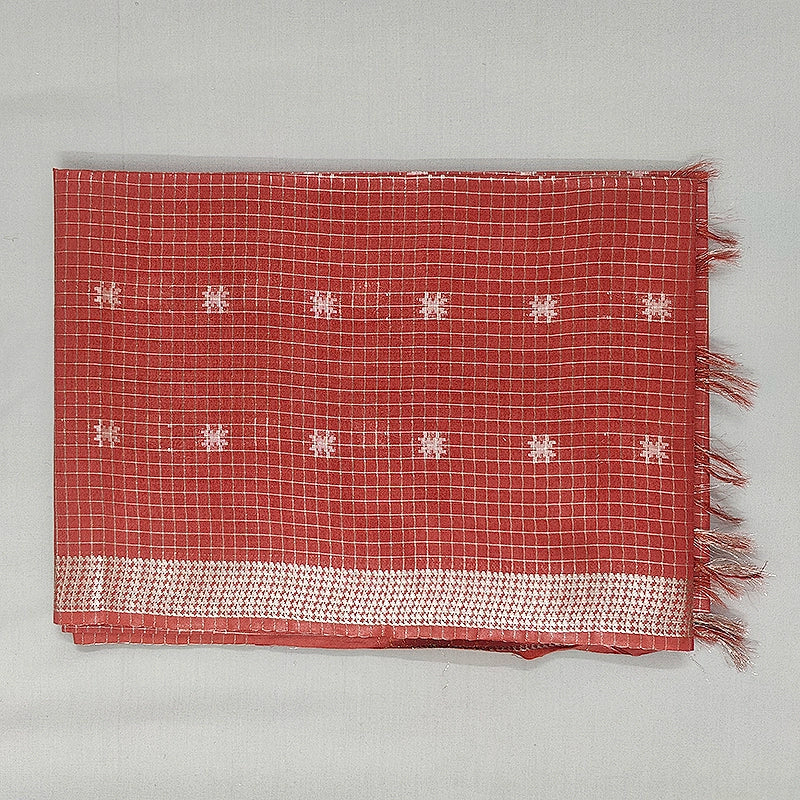 Hayagrivas Reddish Orange Fancy Cotton Saree KSBE146C6-1