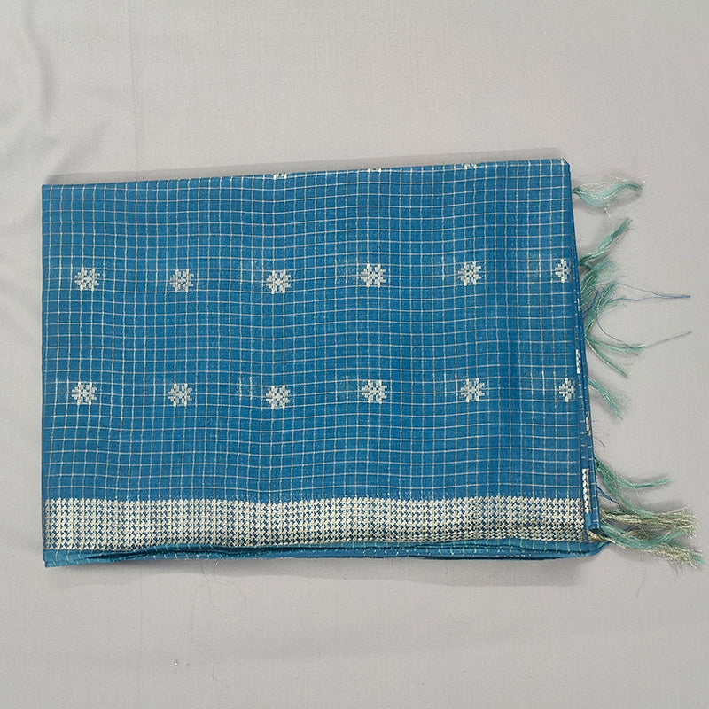 Hayagrivas Teal Blue Fancy Cotton Saree KSBE146C6-4