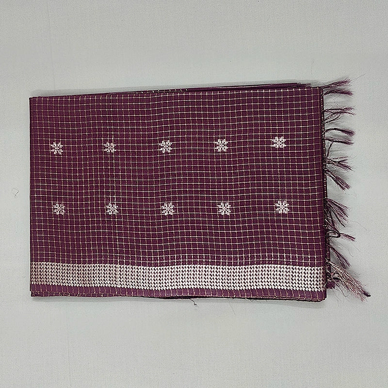 Hayagrivas Burgundy Fancy Cotton Saree KSBE146C6-5