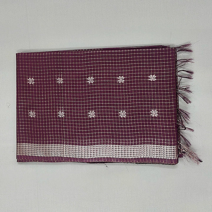 Hayagrivas Burgundy Fancy Cotton Saree KSBE146C6-5