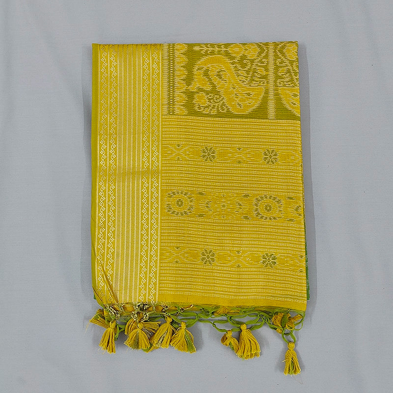 Hayagrivas Sage Green Fancy Cotton Saree SSCBF107G1-5