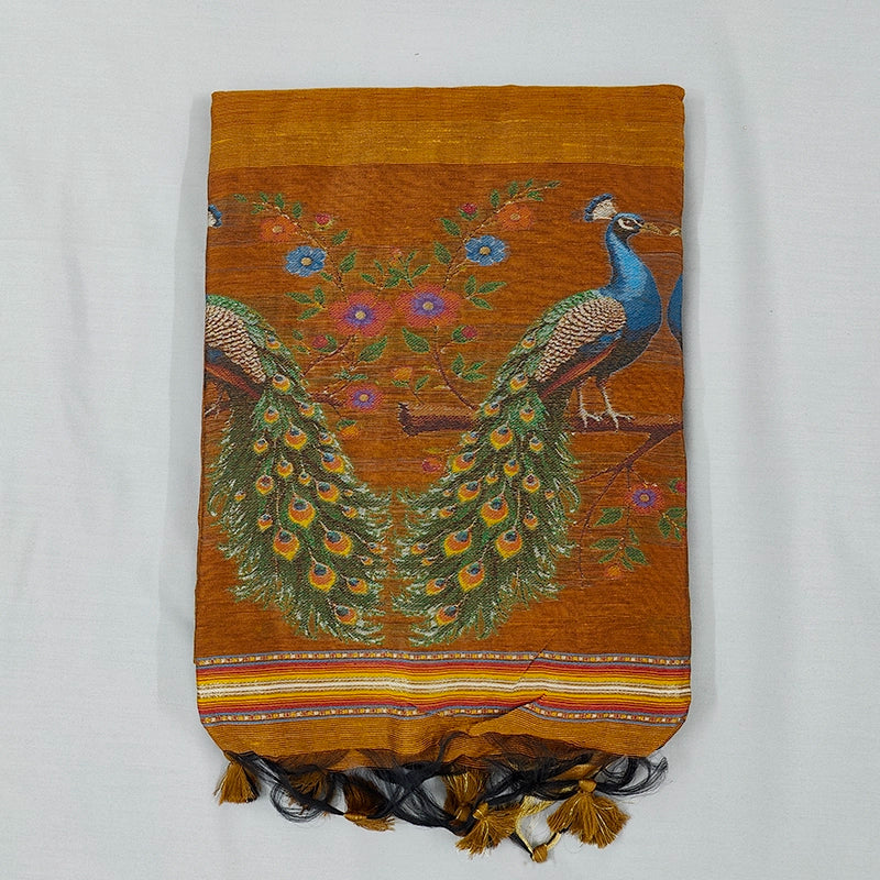 Hayagrivas Brown Fancy Cotton Saree SSCBF107G4-5
