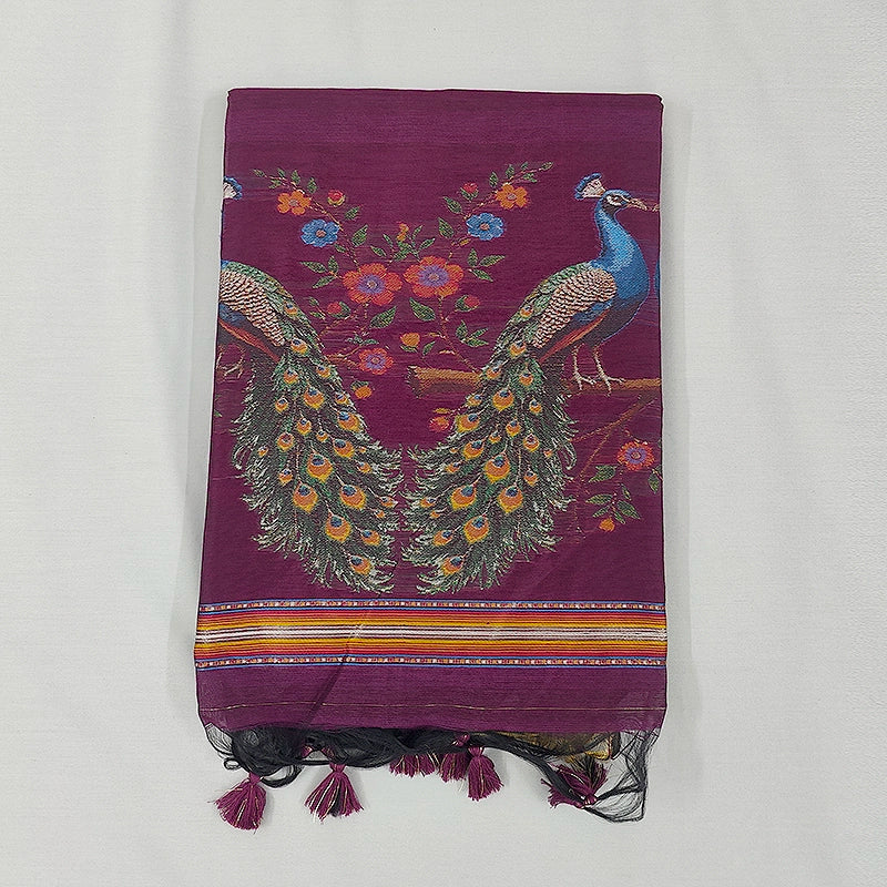 Hayagrivas Purple Fancy Cotton Saree SSCBF107G4-6