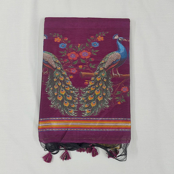 Hayagrivas Purple Fancy Cotton Saree SSCBF107G4-6