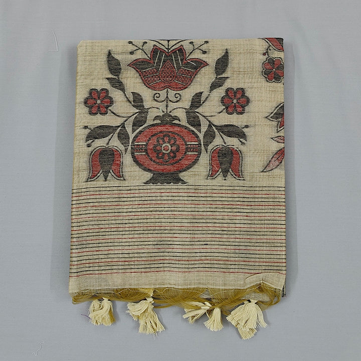Hayagrivas Beige Fancy Cotton Saree SSCBF107G5-4