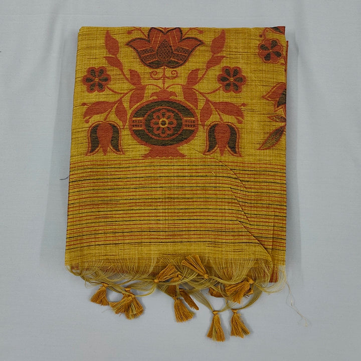 Hayagrivas Mustard Yellow  Fancy Cotton Saree SSCBF107G5-6