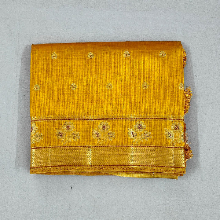 Hayagrivas Mustard Fancy Cotton Saree SSCBF120H1-10
