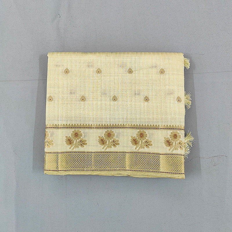 Hayagrivas Cream Fancy Cotton Saree SSCBF120H1-3