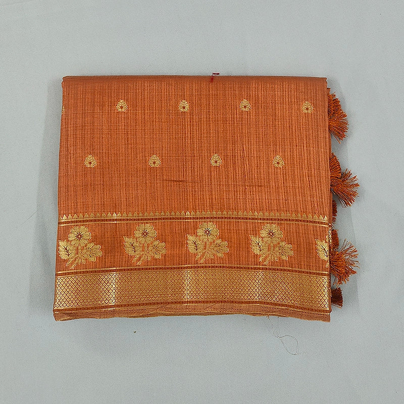 Hayagrivas Brown Fancy Cotton Saree SSCBF120H1-4
