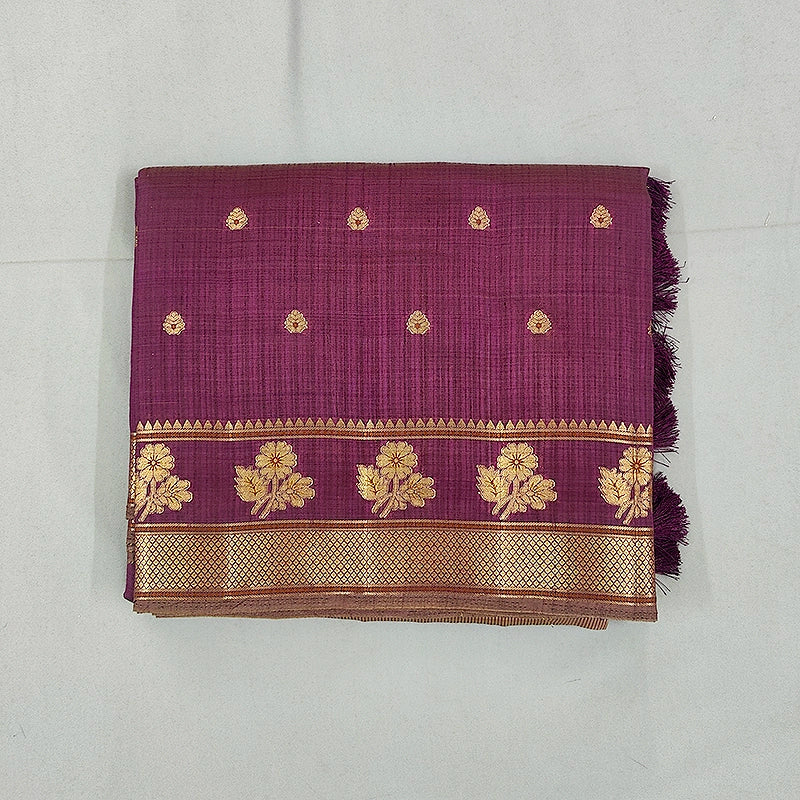 Hayagrivas Plum Purple Fancy Cotton Saree SSCBF120H1-5