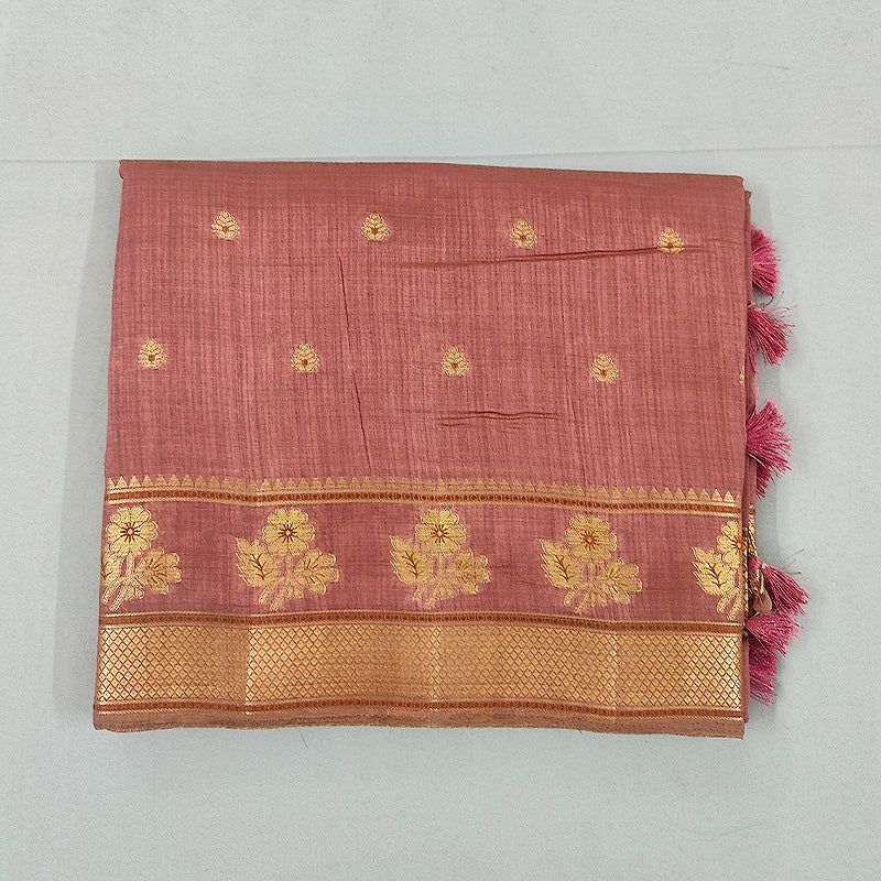 Hayagrivas Dusty Rose Fancy Cotton Saree SSCBF120H1-7