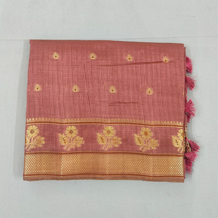 Hayagrivas Dusty Rose Fancy Cotton Saree SSCBF120H1-7