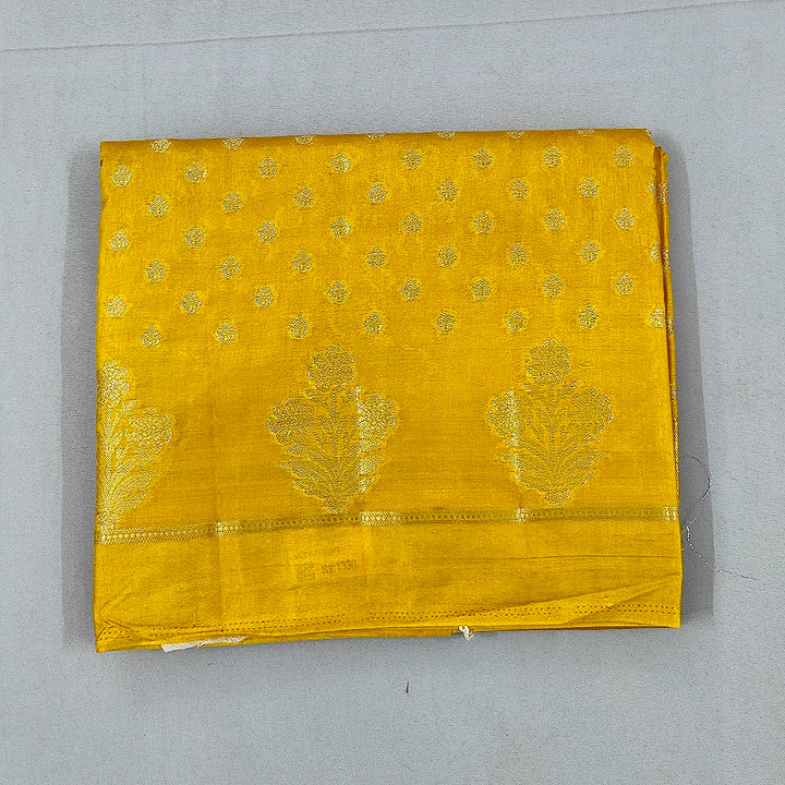 Hayagrivas Golden-Yellow Fancy Cotton Saree SSCBF120H2-2