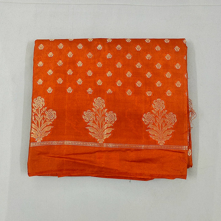 Hayagrivas Rust Orange Fancy Cotton Saree SSCBF120H2-7