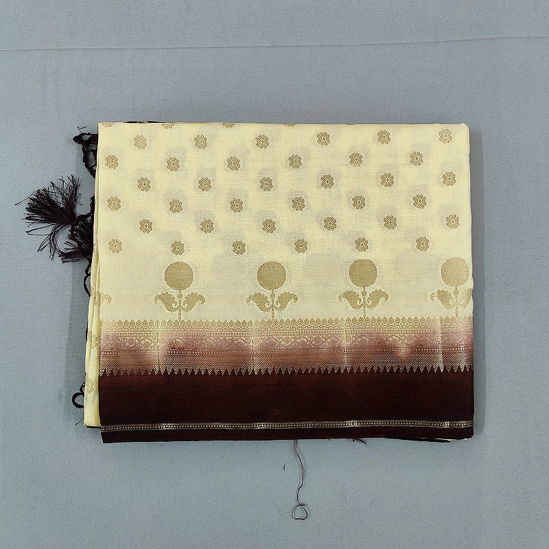 Hayagrivas Cream Fancy Cotton Saree SSCBF120H3-2