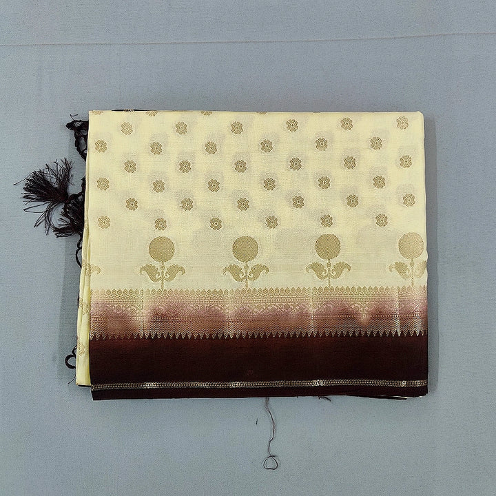 Hayagrivas Cream Fancy Cotton Saree SSCBF120H3-2