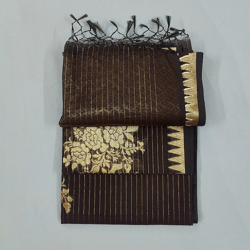 Hayagrivas Brown Fancy Cotton Saree SSCBF120H4-1
