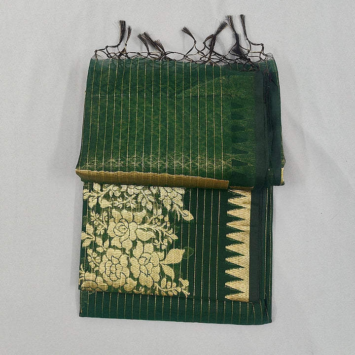 Hayagrivas Bottle Green Fancy Cotton Saree SSCBF120H4-2