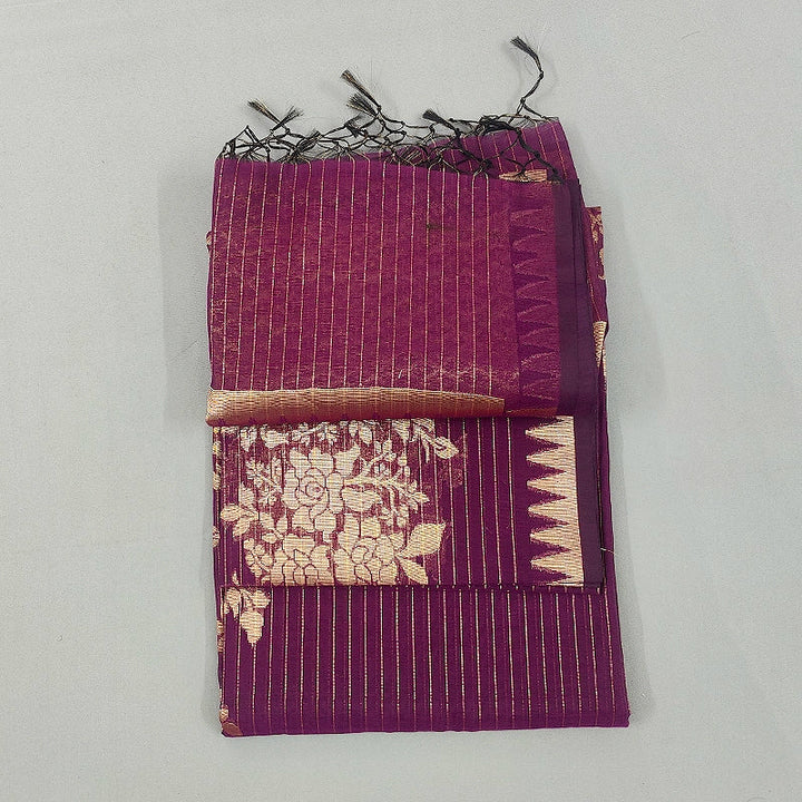 Hayagrivas Magenta-Purple Fancy Cotton Saree SSCBF120H4-3