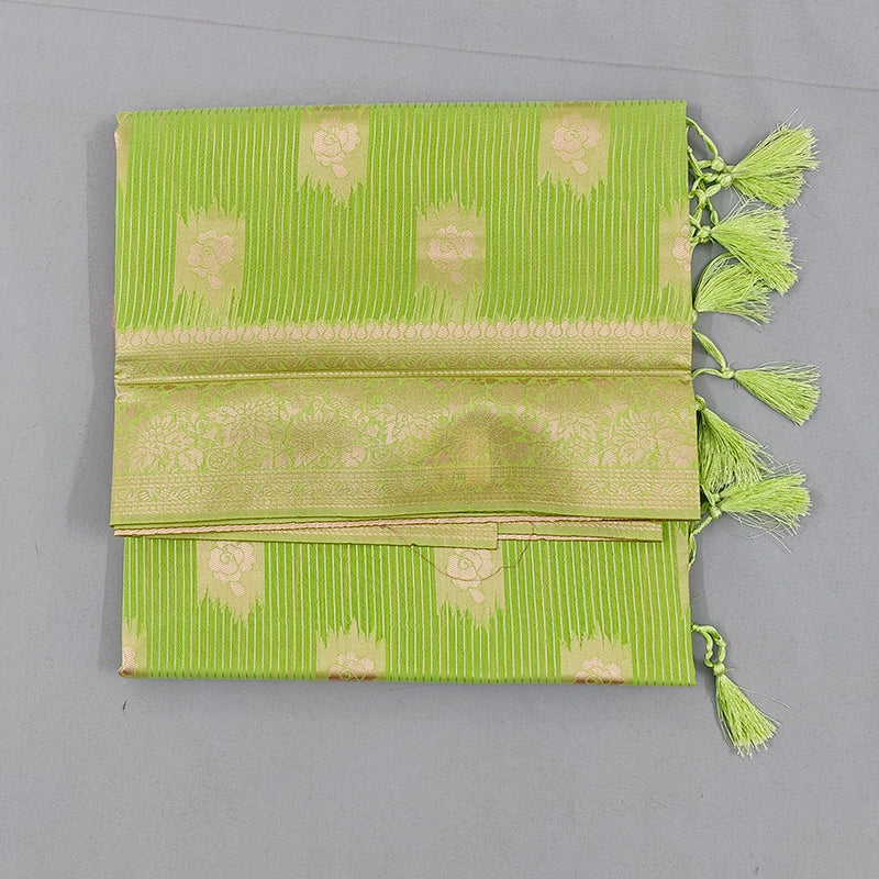 Hayagrivas Lime-Green Fancy Cotton Saree SSCBF121H1-2
