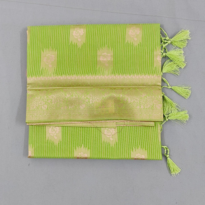 Hayagrivas Lime-Green Fancy Cotton Saree SSCBF121H1-2