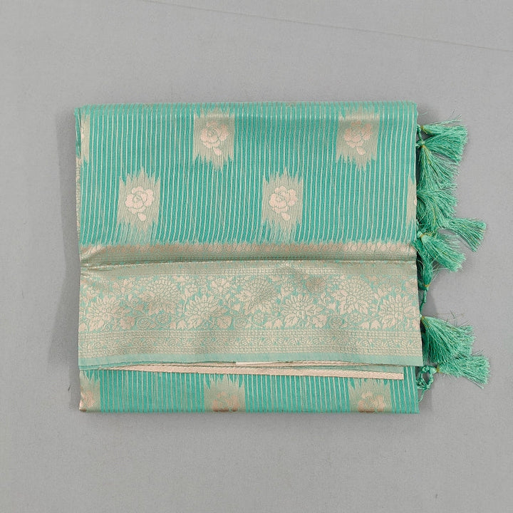 Hayagrivas Mint-Green Fancy Cotton Saree SSCBF121H1-3
