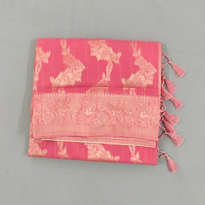 Hayagrivas Pink Fancy Cotton Saree SSCBF121H2-2