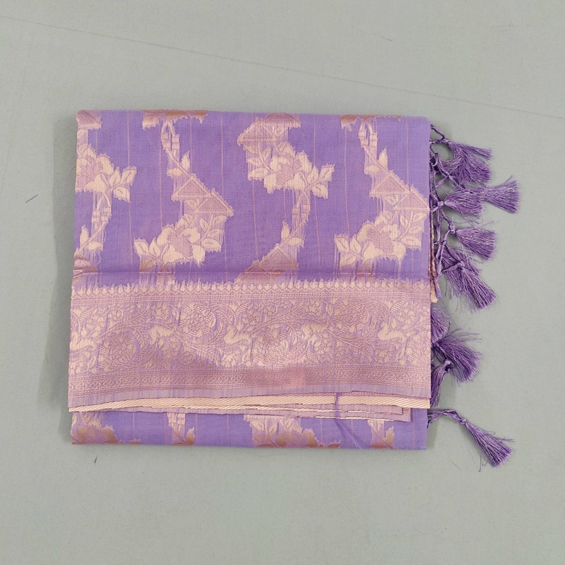Hayagrivas Lavender Fancy Cotton Saree SSCBF121H2-4