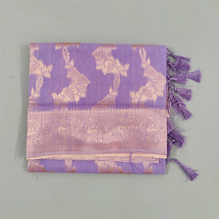Hayagrivas Lavender Fancy Cotton Saree SSCBF121H2-4