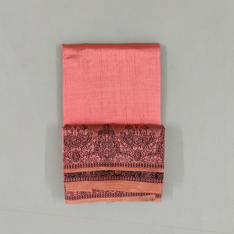 Hayagrivas Coral-Pink Fancy Cotton Saree SSCBF121H3-4