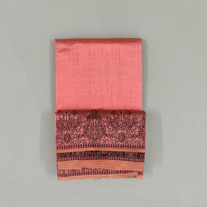 Hayagrivas Coral-Pink Fancy Cotton Saree SSCBF121H3-4