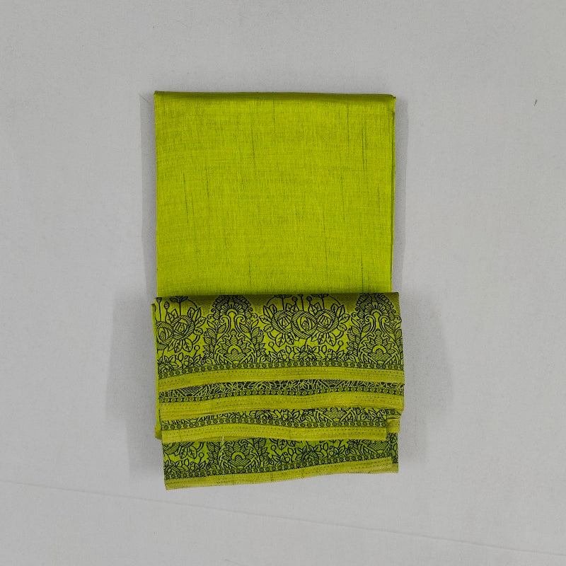Hayagrivas Lime Green Fancy Cotton Saree SSCBF121H3-5