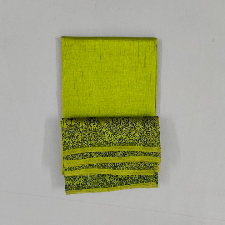 Hayagrivas Lime Green Fancy Cotton Saree SSCBF121H3-5