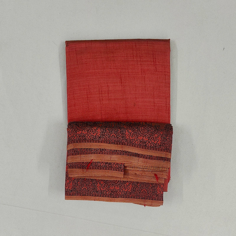 Hayagrivas Rust Red Fancy Cotton Saree SSCBF121H3-6