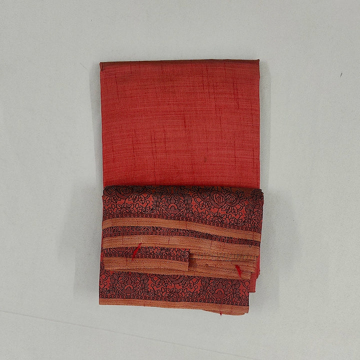 Hayagrivas Rust Red Fancy Cotton Saree SSCBF121H3-6