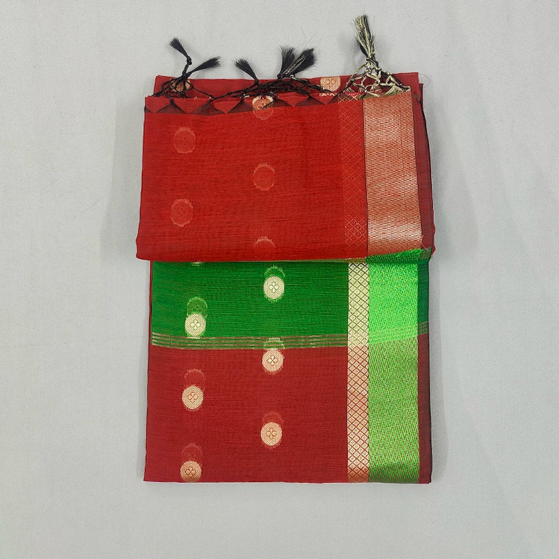 Hayagrivas Red Fancy Cotton Saree SSCBF121H4-12