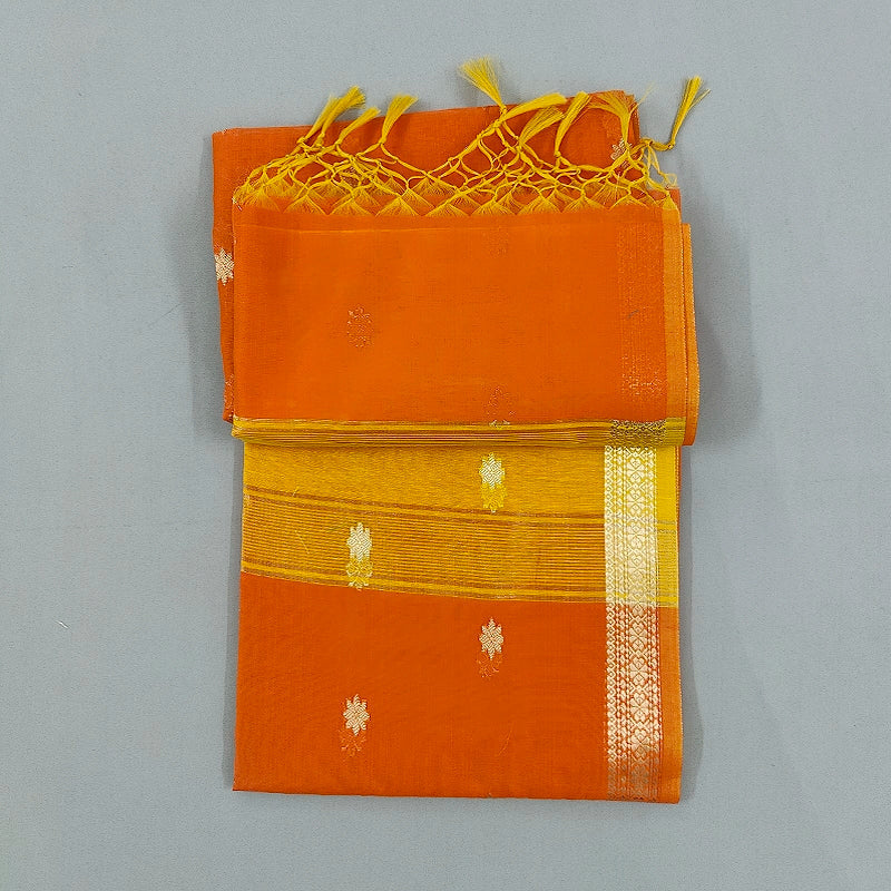 Hayagrivas Orange Fancy Cotton Saree SSCBF121H4-14