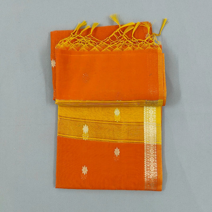 Hayagrivas Orange Fancy Cotton Saree SSCBF121H4-14