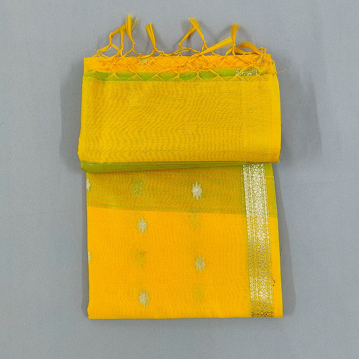 Hayagrivas Yellow Fancy Cotton Saree SSCBF121H4-15