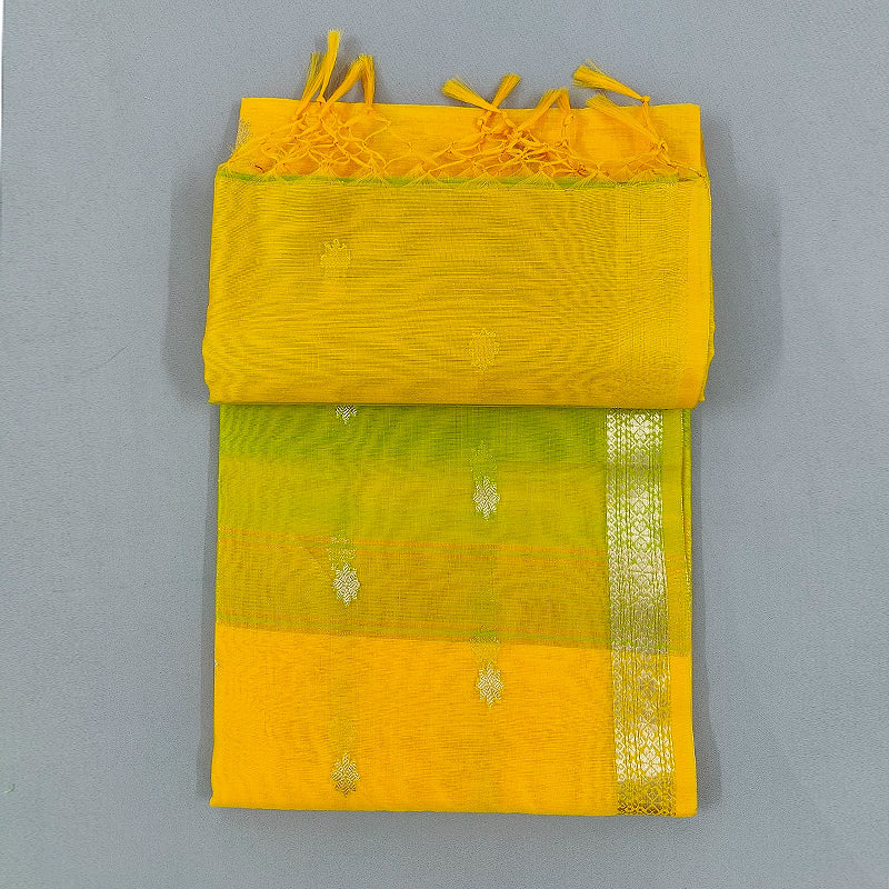 Hayagrivas Yellow Fancy Cotton Saree SSCBF121H4-16