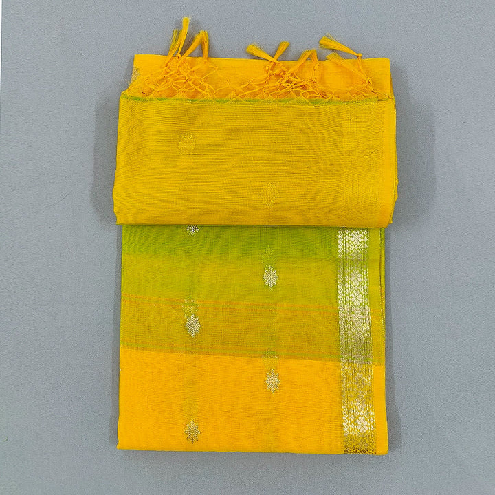 Hayagrivas Yellow Fancy Cotton Saree SSCBF121H4-16