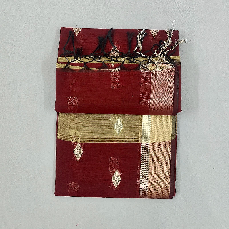 Hayagrivas Maroon Fancy Cotton Saree SSCBF121H4-21