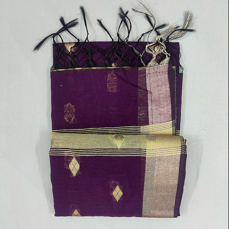Hayagrivas Plum Purple Fancy Cotton Saree SSCBF121H4-24