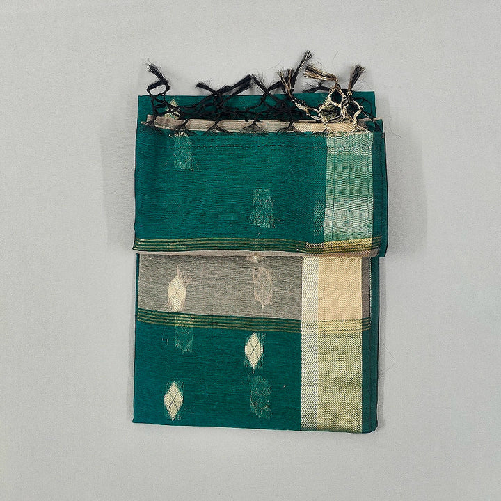 Hayagrivas Peacock Teal Fancy Cotton Saree SSCBF121H4-25
