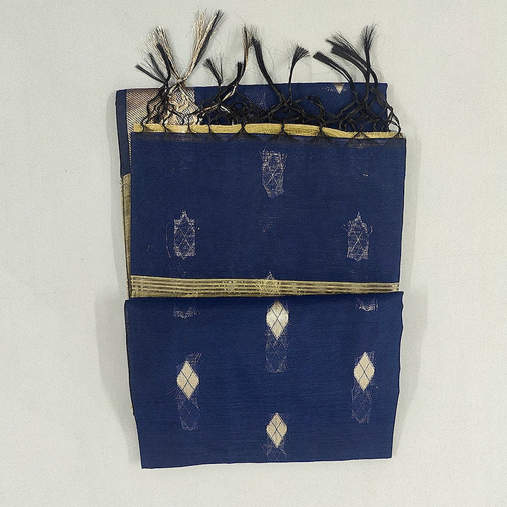 Hayagrivas Navy Blue Fancy Cotton Saree SSCBF121H4-26